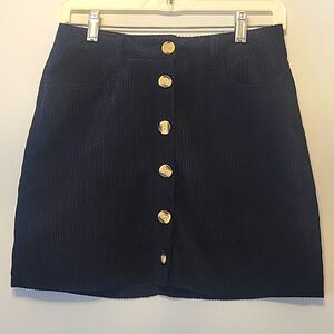 Ambiance Apparel Corduroy black small mini skirt Size small.Buttons on the front